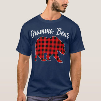 T-shirt Rouge Plaid Gramma Ours Correspondante Buffalo Fam