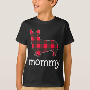 T-shirt Rouge Plaid Maman Corgi Noël Corgi Correspondances
