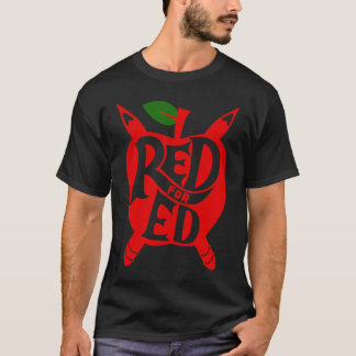 T-shirt Rouge pour Ed Californie Grève des Enseignants Hom