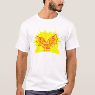 T-shirt rouge pulvérisé par atombat d'ensemble