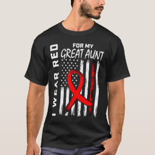 T-shirt Rouge Ruban Grand Tante Maladie cardiaque Amer de