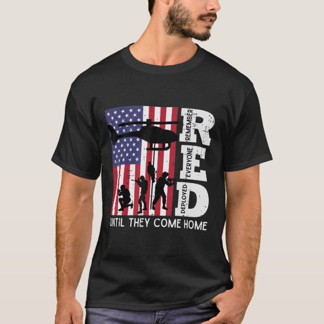 T-shirt ROUGE Souvenez-vous de tout le monde déployé Drape (Devant)