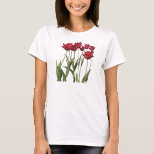 T-shirt ROUGE TULIPS Floral Art Design