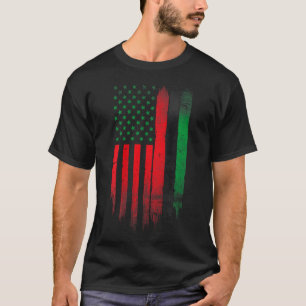 T-shirt Rouge Vert Noir Histoire Américaine