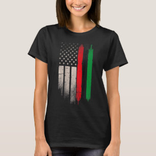 T-shirt Rouge Vert Noir Histoire Américaine Africaine Drap