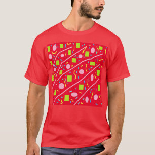 T-shirt Rouge vert rose carré