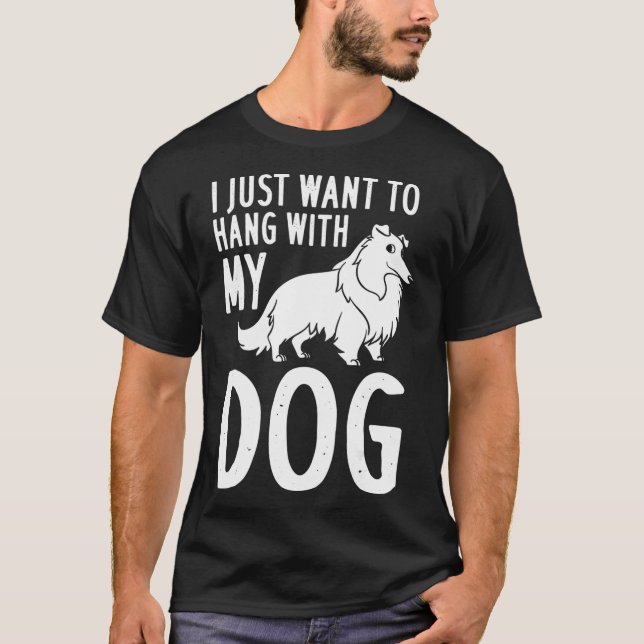 T-shirt Rough Collie Chien Chien Chien Chien Chien Chien C (Devant)
