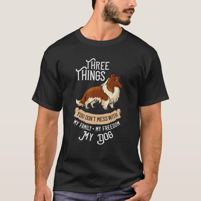 T-shirt Rough Collie Chien Chien Chien Chien Chien Chien C (Devant)