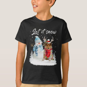 T-shirt Rough Collie Père Noël Chien Noël Snowman Xmas Paj
