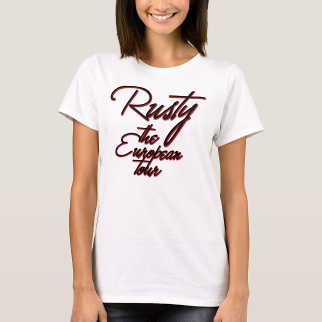 T-shirt Rouillé, les femmes drôles de vacances européennes (Devant)