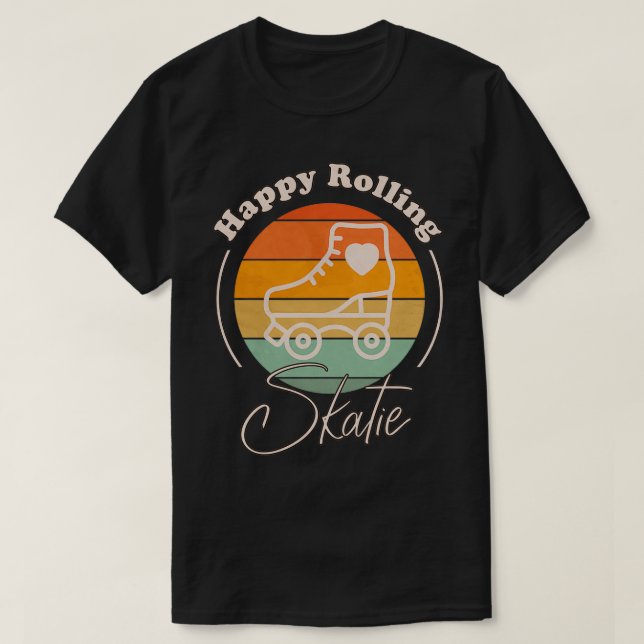 T-shirt Roulage agréable Retro Rainbow Roller Design (Design devant)