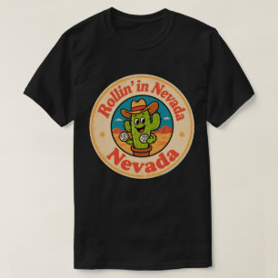 T-shirt Roulant dans Nevada_ Cactus avec dés Artwork