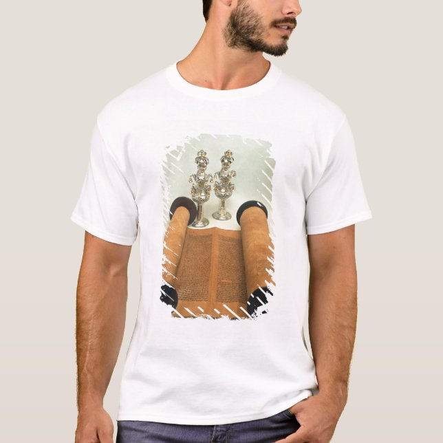 T-shirt Rouleau de Torah avec les finials argentés de (Devant)