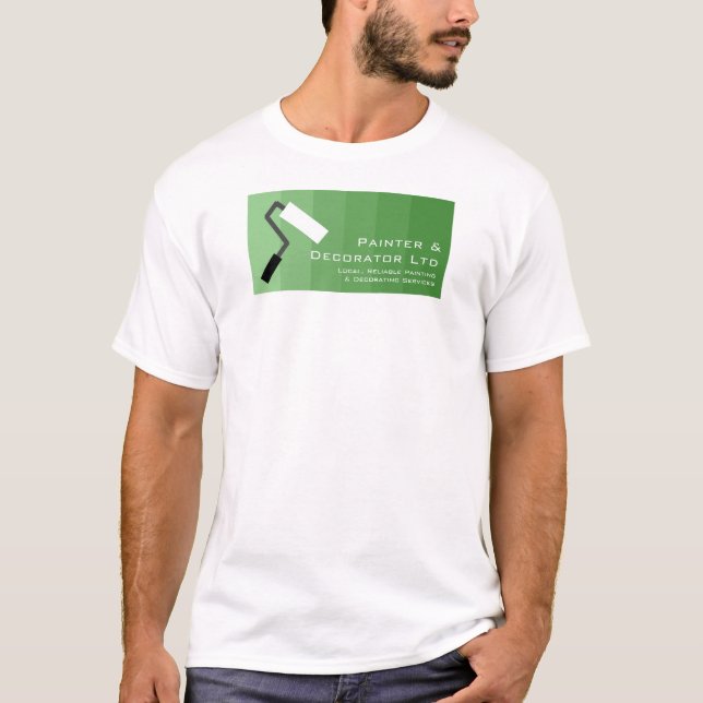 T-shirt Rouleau, Peintre & Décorateur Vert Ombre & Peintur (Devant)