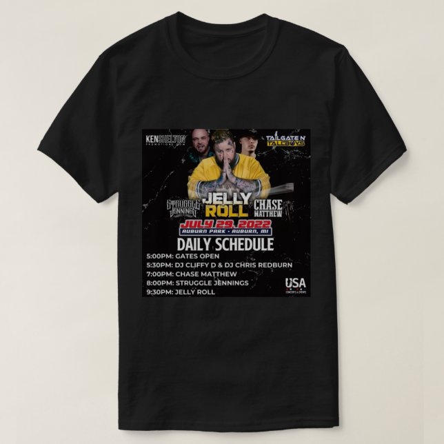 T-shirt rouleau quotidien de gelée (Design devant)