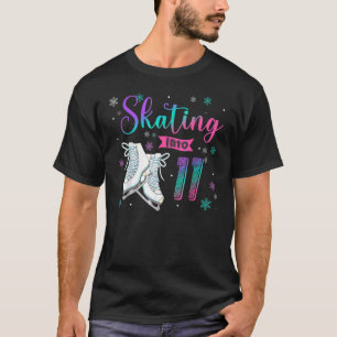 T-shirt Roulement de patinage sur glace 11e fête d'anniver