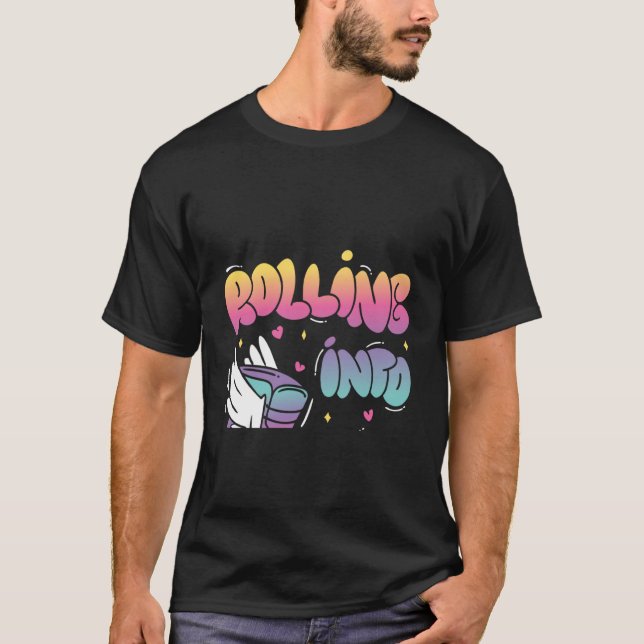 T-shirt Roulement En 8 Backprint Roller Patinage Anniversa (Devant)