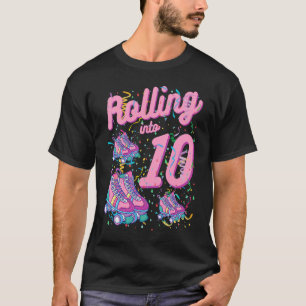 T-shirt Rouler Dans 10e Anniversaire Roller Patinage 10 an