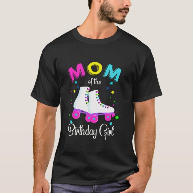 T-shirt Roulons maman de l'anniversaire fille Roller patin (Devant)