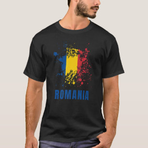 T-shirt Roumanie Retro Vintage Aquarelles Sport Roumain F