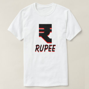 T-shirt ₹ roupie indienne blanche