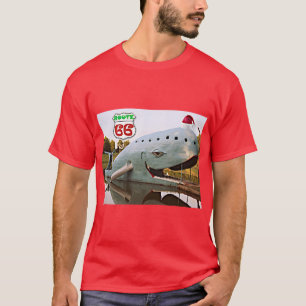 T-shirt Route 66 Catoosa Blue Whale Christmas Santa Hat