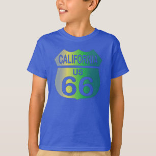 T-shirt Route 66 en chemise tricolore californienne