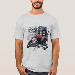 T-shirt Route 66, Moto Vintage