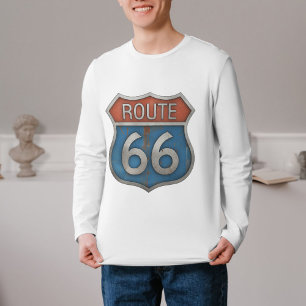 T-Shirt Route 66 Vintage   Cadeau Panneau Routier 