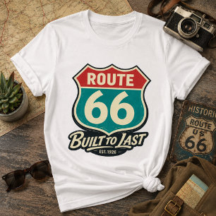 T-shirt Route 66 Vintage Construite Pour Durer