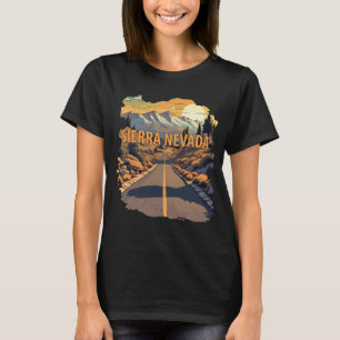 T-shirt Route de la Sierra Nevada Orange Rétro Voyage