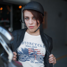 T-shirt Route de moto Route 66 Sturgis ou Bust