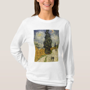 T-shirt Route de Vincent van Gogh avec des cyprès, 1890