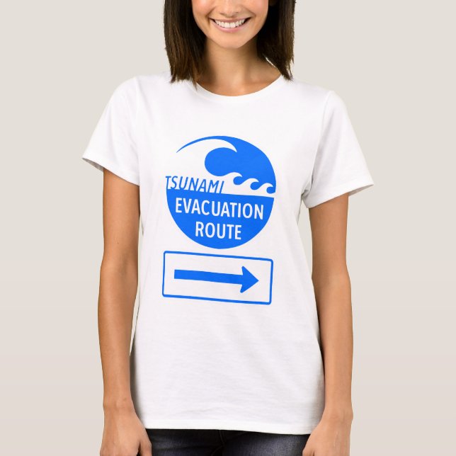 T-shirt Route d'évacuation du tsunami (Devant)