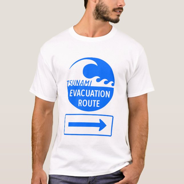 T-shirt Route d'évacuation du tsunami (Devant)