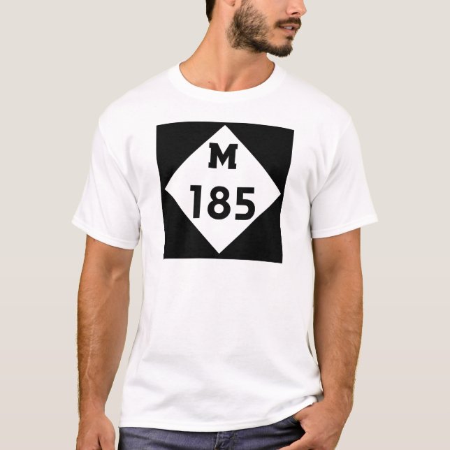 T-shirt Route   du Michigan d'île de M-185 Mackinac (Devant)
