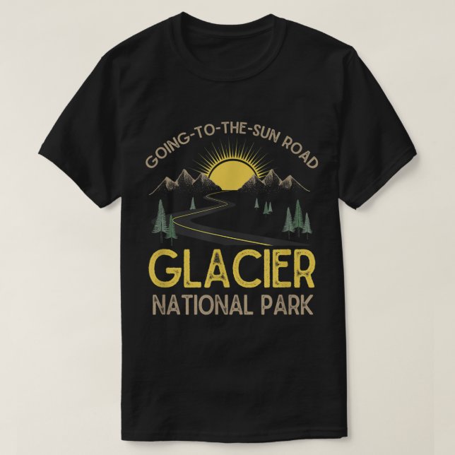T-shirt Route du Soleil Parc national des Glaciers Rétro (Design devant)