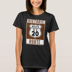 T-shirt Route historique des États-Unis 20 La plus longue