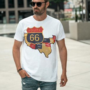 T-shirt Route vintage 66, Travel USA History Highway