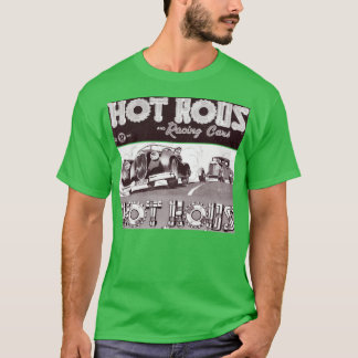 T-SHIRT ROUTES CHAUDES VOITURES DE RACING VINTAGES COMICS