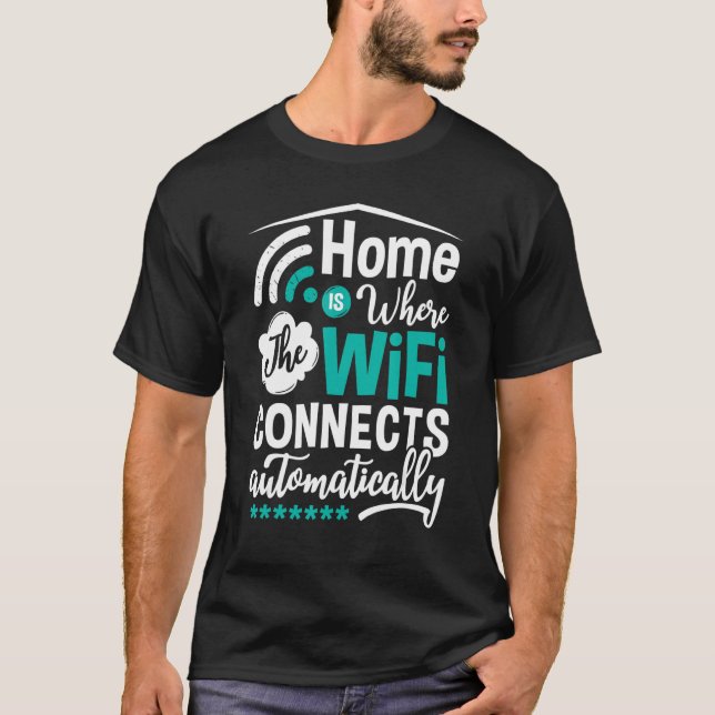 T-shirt Routeur Wifi Citations de mot de passe Internet Or (Devant)