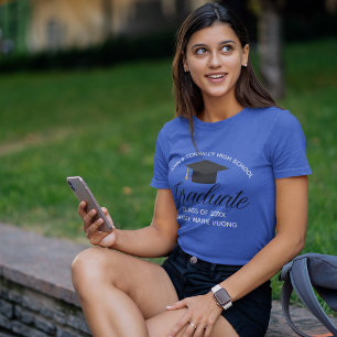 T-shirt Royal Blue Graduate Custom 2025 Graduation scolair