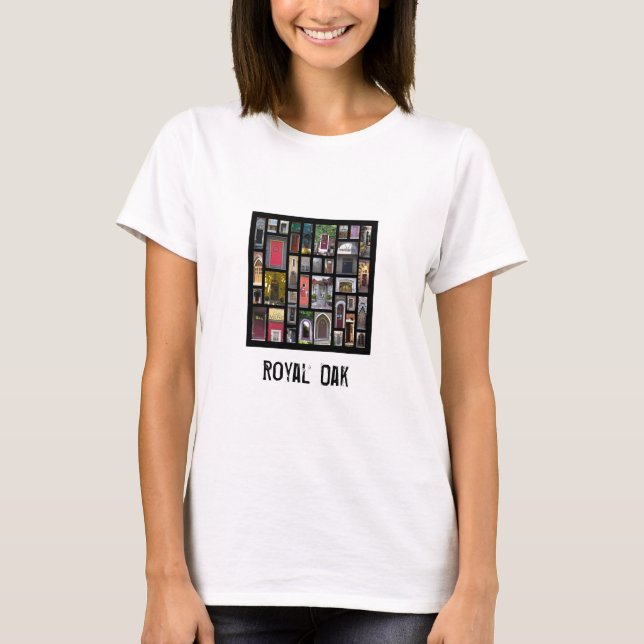 T-shirt royal de porte de dames de chêne (Devant)