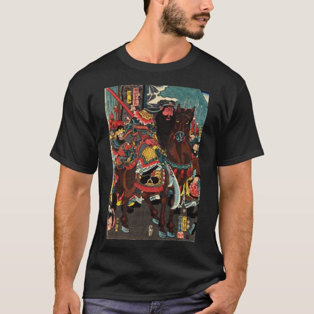 T-shirt Royaumes Romance de Guan Yu Kuniyoshi Ukiyo-e (Devant)