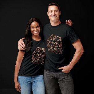 T-shirt RPG Crit AF   Rosegold Tablett Roleplayer Dice