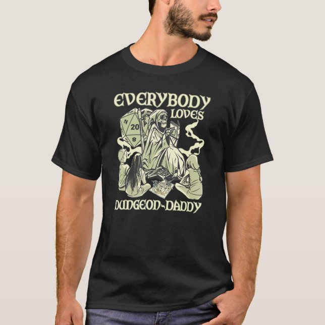 T-shirt Rpg Jeu Dungeon Daddy D20 Dice Stylo Et Papier Boa (Devant)