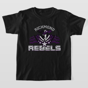T-shirt RR 02 Grey Rebel Logo Enfants Noirs