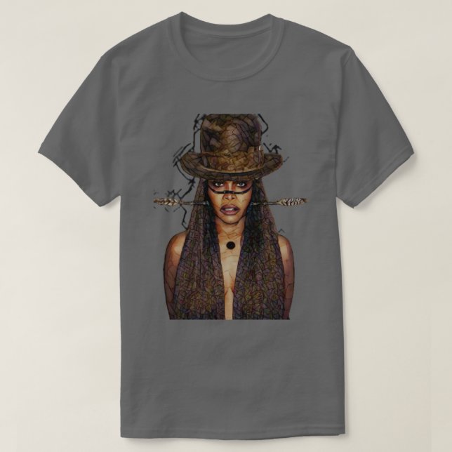 T-shirt Rrapper vintage rétro Erykah Badu (Design devant)