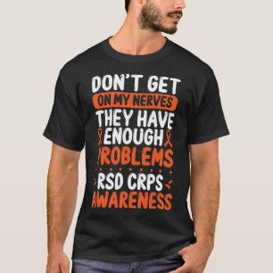 T-shirt Rsd Crps Guerrier Orange Ribbon Sur Mes Nerfs Crps
