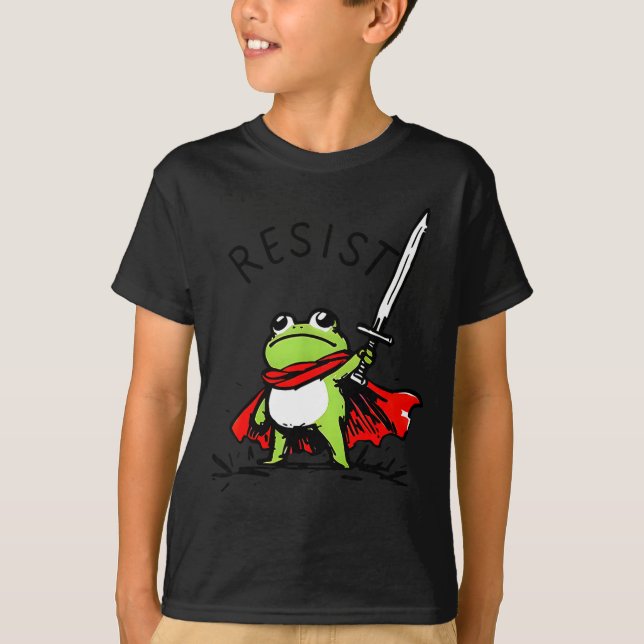 T-shirt Rtland Frog Protest Resist Funny Frogs Activist  (Devant)